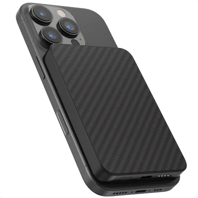 Productafbeelding van Accezz Polyamid Powerbank 5.000 mAh - Geschikt voor MagSafe en Qi - Zwart