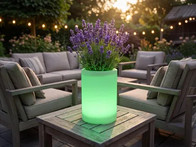 Produktbild von Smartwares LED Solarleuchte Blumentopf OSL_60085 weiß 30 cm RGBW