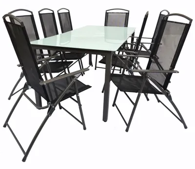 Immagine prodotto di Set mobili da giardino da 9 pezzi | gruppo posti a sedere gruppo da pranzo | 1x tavolo, 8x sedie | dimensioni del tavolo ca. H. 76 x W. 189 x D. 90 cm | Hochlehner Set 189M