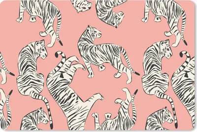 Produktbild von MuchoWow® Schreibtischunterlage Tiger - Muster - Dschungel 60x40 cm - XXL Mauspad - Großes Mauspad