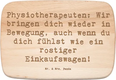 Produktbild von Mr. & Mrs. Panda Frühstücksbrettchen Spruch Physiotherapeut Bewegung - Transparent - Geschenk, handgefertigte Geschenke, schneidebrettchen, Frühstücksbrett, Holzbrettchen