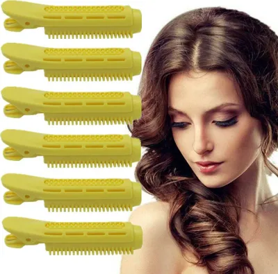 Obrázok produktu pre 8 kusov objemových klipov na vlasové korienky, samolepiace, na vytvorenie objemu a kučeravých vlasov, nástroj na styling vlasov pre ženy a dievčatá, vhodné pre všetky typy vlasov, žltá farba