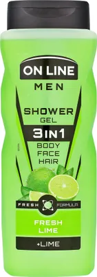 Zdjęcie produktu dla Żel Pod Prysznic On Line 3W1 Fresh Lime Dla Mężczyzn 410 Ml