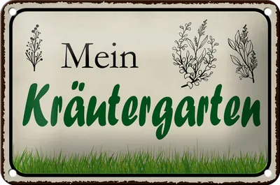Produktbild von Blechschild Spruch 18x12cm mein Kräutergarten Garten