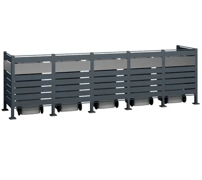 Produktbild von Westmann Metall Mülltonnenverkleidung Planum 5x240 L Anthrazit Mix 410x90x120 cm