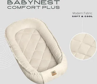Productafbeelding van Famanu Baby Cocoon, reisbedje met omranding, 100% katoen, antiallergisch - babynest