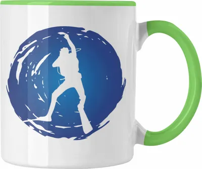Produktbild von Trendation - Taucher Tasse Geschenk Grafik für Tauchlehrer Geschenkidee Lustig Tauchen Tauchsport (Grün)
