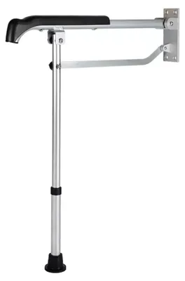 Zdjęcie produktu dla Poręcz do podłogi w kształcie litery T - Składana poręcz do łazienki - Regulowana wysokość 65-75 cm