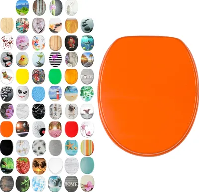 Produktbild von SANILO® WC-Sitz mit Absenkautomatik Orange, Toilettendeckel direkt vom Hersteller, Klodeckel, Klobrille, WC Deckel, Toilettensitz, Toilettenbrille