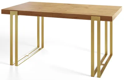 Produktbild von Rechteckiger Esstisch Ausziehbar Rosa, Moderner Wohnzimmertisch 120-220x80x77 cm, Lancelot mit Metallbeinen in Gold