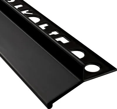 Produktbild von Alu Balkon Terrasse abtropf Profil Fliesenschiene Profil Schiene L300cm farbig 10mm schwarz