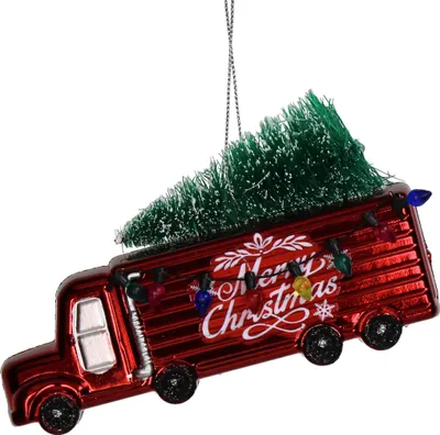 Produktbild von Christbaumschmuck Kunststoff 13,3cm Weihnachtstruck Figur Rot