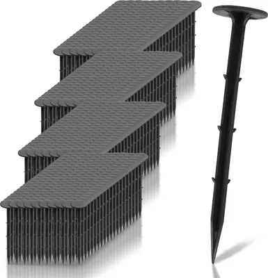 Produktbild von TolleTour Bodenanker 1000 Stück Erdanker je 16 cm lang schwarz Erdnägel Kunststoff Bodenanker Erdspieß Heringe