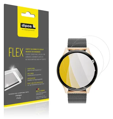 Produktbild von 2x Schutzfolie für FitVigor FV21 Folie, 100% Displayabdeckung, dipos Flex