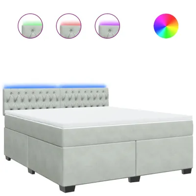 Produktbild von vidaXL Boxspringbett mit Matratze Hellgrau 180x200 cm Samt