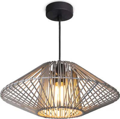 Produktbild von LED Pendellampe Wohnzimmer Hängeleuchte Esszimmer Vintage Korboptik Boho Natur