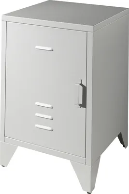 Produktbild von Nachtkonsole >BRONXX< in Grau matt aus Metall - 40x60x40cm (BxHxT)
