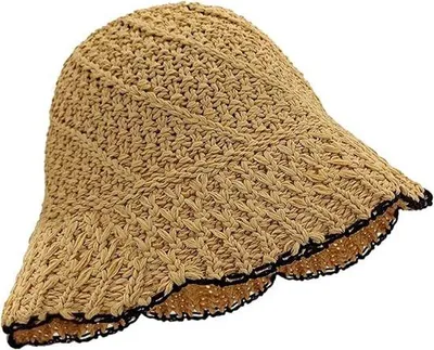 Produktbild von Reis- und Strandhut für Damen, weiches Sommerhut, atmungsaktiv, sonnenschutzfähig, Outdoor-Vakanzhut (khaki)