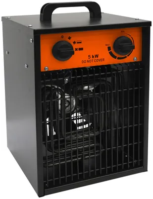 Image de Radiateur ventilé industriel - 400V - 5000W - Métal noir - Pour atelier et garage