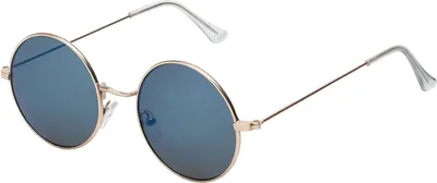 Produktbild von Uni Sonnenbrille Rund Form Verspiegelt 80er Modern Urlaub Sommer Strand 30560 Blau