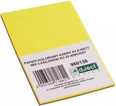 Zdjęcie produktu dla Papier ksero A4/100 5 kolorów x 20K D.RECT