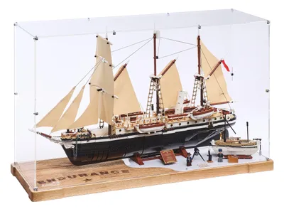 Produktbild von Blacked Brick WOOD Vitrine für LEGO® 10335, 40729 ICONS – Endurance & Rettungsboot
