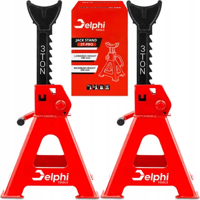 Produktbild von Delphi Tools | Unterstellböcke 3t - 2 Stück - höhenverstellbar 290-430mm - Werkstatt
