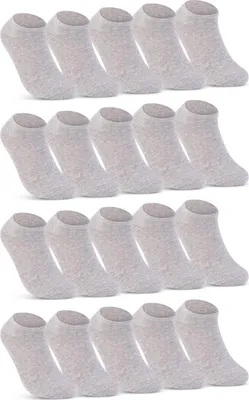 Produktbild von 10, 20 oder 30 Paar Sneaker Socken Herren & Damen Schwarz Weiß Grau Baumwolle 16900 - 20 Paar Grau 35-38