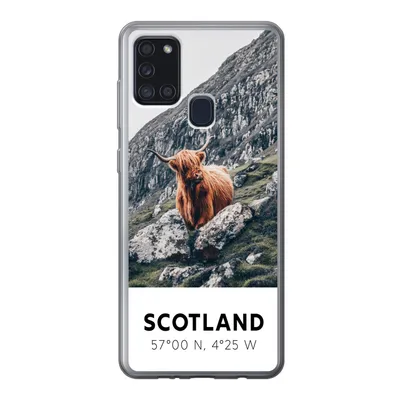Produktbild von MuchoWow® Handyhülle Schutzhülle Hülle für Samsung Galaxy A21s Schottland - Schottische Highlander - Berge Silikon Softcase Handy Hülle - Hartschale