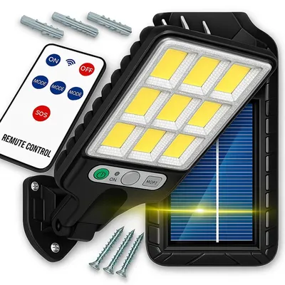 Produktbild von Solarleuchte Straßenlampe Außenleuchte 108 COB Bewegungsmelder Dämmerungssensor Fernbedienung IP65