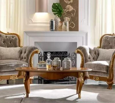 Produktbild von Couchtisch Tisch Beistelltisch Wohnzimmer Holz Klassisch Luxus Braun Neu