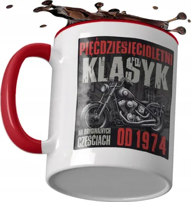 Image de Tasse anniversaire personnalisable avec anse rouge