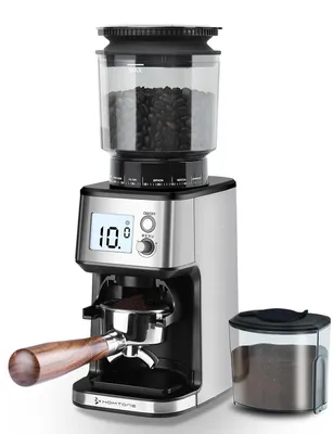 Kaffeemühle mit Kegelmahlwerk, 51 Mahlgrade, 40 mm Edelstahl, silber