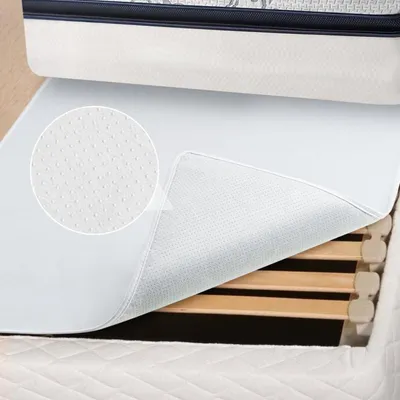 Image de Protection de matelas antidérapante, couleur grise, 90 x 200 cm