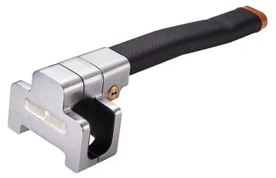 Zdjęcie produktu dla Blokada kierownicy do samochodu - zabezpieczenie przed kradzieżą - czarna - z kluczem - bezpieczna i wytrzymała - mechanizm antykradzieżowy