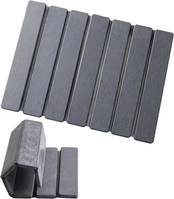 Produktbild von Küchenmatte aus Kieselgur, Abtropfmatte für Geschirr, 40 × 30 cm, saugfähige Spülbeckenmatte in Grau