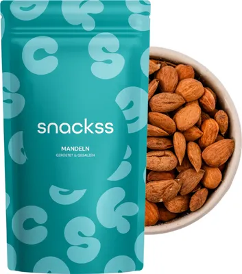 Produktbild von Mandeln geröstet & gesalzen – 500g Aromatische, knackige Mandeln | Snack & Backzutat