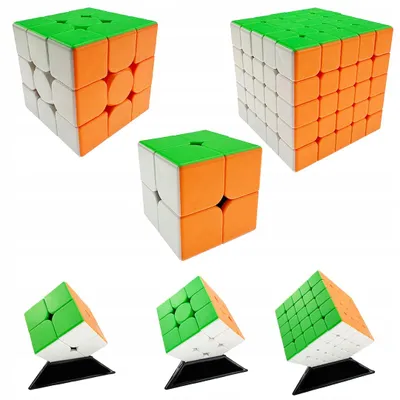 Produktbild von MoYu Zauberwürfel Set 2x2 3x3 5x5 Stickerlos mit Ständern