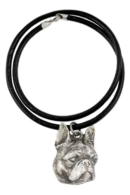 Produktbild von Boston Terrier - Halskette mit Hund, versilberter Anhänger für Hundefans, einzigartiger Schmuck der Marke Art-Dog