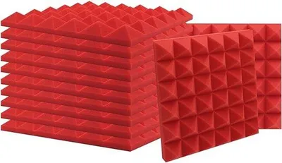 Zdjęcie produktu dla Panele dźwiękochłonne 30 x 30 x 2,5 cm, zestaw 12 sztuk, pochłaniacze akustyczne do domu i biura