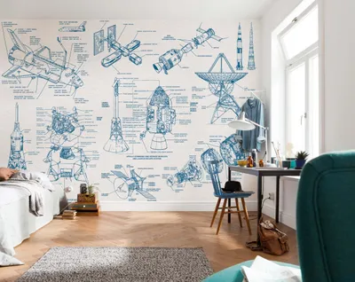 Zdjęcie produktu dla Tapeta flizelinowa Komar - Architektura statku kosmicznego - rozmiar: 400 x 280 cm (szerokość x wysokość) - 8 paneli
