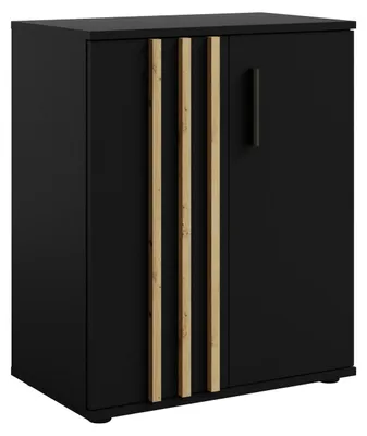 Produktbild von Masseno Kommode TECTONIC 60 cm Sideboard mit 2 Türen für Wohnzimmer Schlafzimmer Modern 60x35x72,7 cm Schwarz
