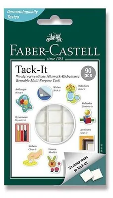 Zdjęcie produktu dla Faber-Castell 589150 FABER-CASTELL Podkładki samoprzylepne Tack-It, usuwalne, białe