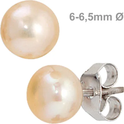 Produktbild von JOBO Ohrstecker 925 Sterling Silber rhodiniert 2 Süßwasser Perlen Ohrringe