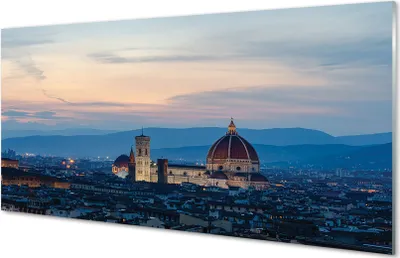 Produktbild von Glasbilder 100x50 Wandkunst Italien Kathedrale Panorama Nacht