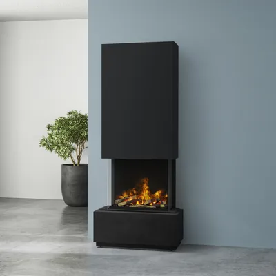Produktbild von muenkel design Prato [Elektrokamin Opti-myst]: Nero (Schiefer schwarz) - schwarz-grau