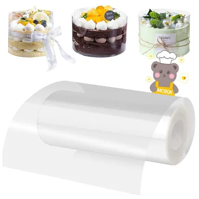 Produktbild von Tortenrandfolie - Transparentes Acetat - Zum Backen und Dekorieren von Torten und Desserts - 15 cm x 10 m