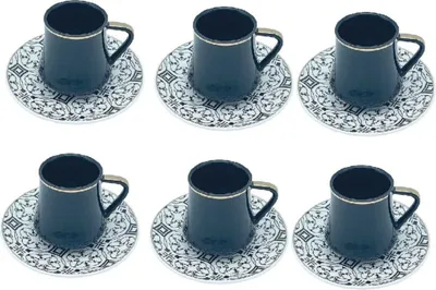 Produktbild von Schäfer 12tlg. Mokka Set 90 ml– Kaffeeservice für Mokka und Espresso Schwarz