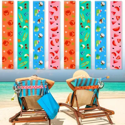 Produktbild von 8er Pack Handtuchbänder für Strandstühle Kreuzfahrt Strandtücher Bänder Schwimmb