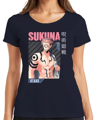 Immagine prodotto di Sukuna Jujutsu Kaisen Otaku Anime Estetica Fan Gift Vintage Ladies T-Shirt, Navy, XXL